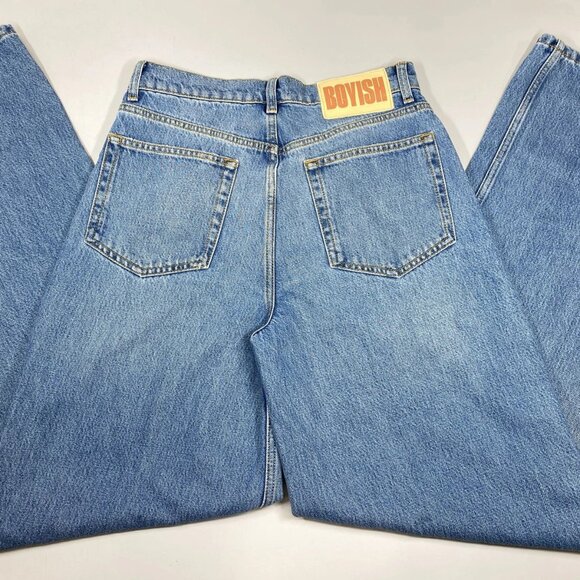 Boyish Women’s The Jovi Relaxed Straight Wide Leg Jeans Blue Size 26 - Picture 3 of 9